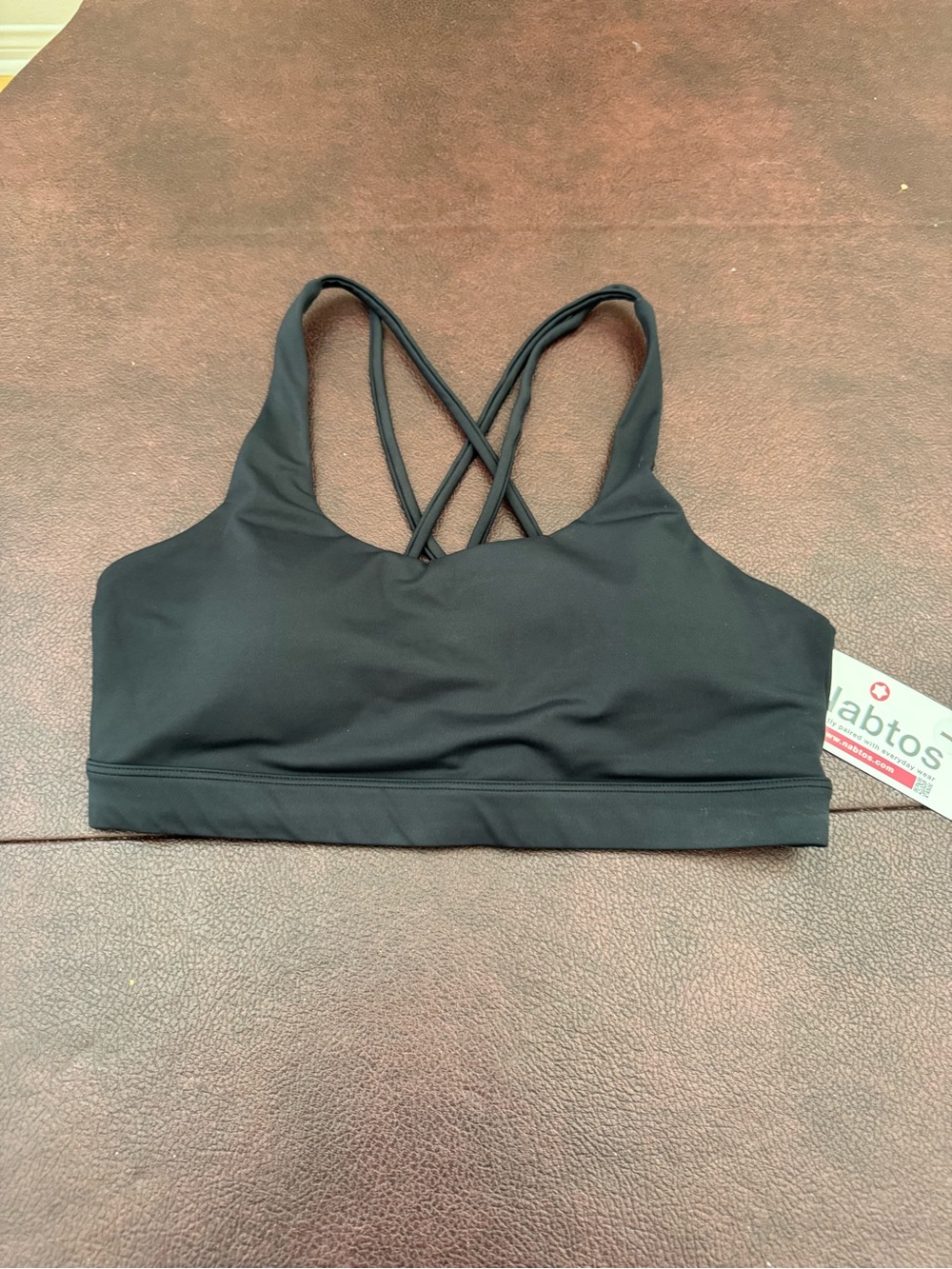 Nabtos Women's Performance Activewear Yoga Sports Padded Bra in Black size L